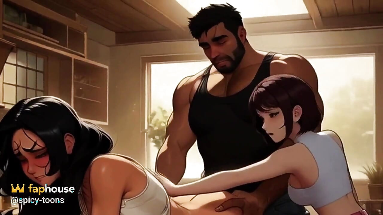 Koreli orta yaşlı seksi kadının üvey kızı her zaman içeri giriyor