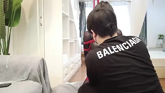 Mz09 - çoraplı ve kırmızı ipli tam vücut titreşimli orgazm