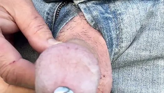 Penis tıkacı ile açık havada mastürbasyon