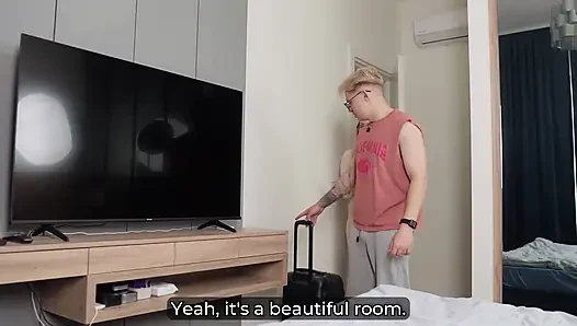 Step Son Creampies Step Mom in Hotel Share Bed Petting!