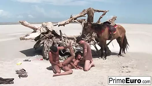 Kıllı esmer druuna her delikten bir yarak alıyor