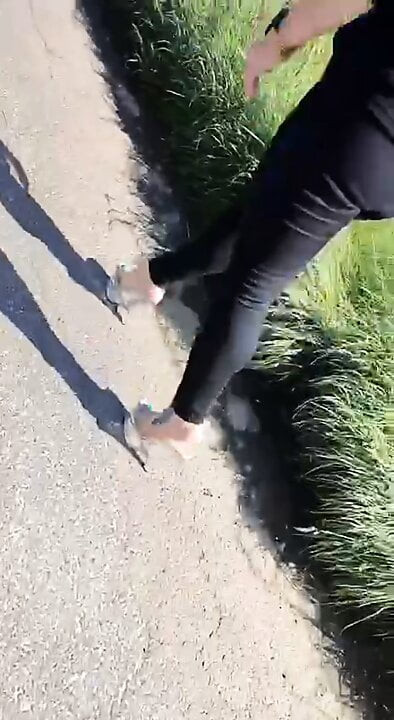 Sahibe kötü kedi kölesini gezdiriyor