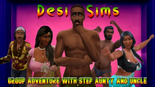 Büyük memeli üvey teyze ve amca ile Hintli grup seks