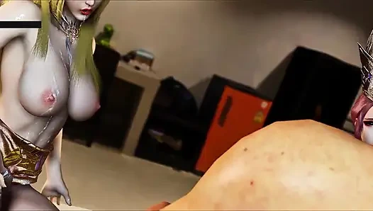 Animasyonlu tanrıça alevi: 3 boyutlu kıvrımlar parlıyor - 3 boyutlu animasyon hentai