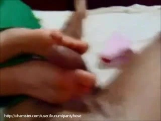 Kurumipantyhose - çorap ile şehvetli footjob