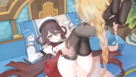 Genshin Impact- tutkulu seksin vahşi bir gecesi için Hu Tao'nun evini ziyaret edin - 3d hentai animasyon