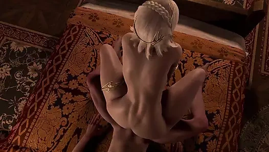 Seksi sarışın elf en iyi 3 boyutlu pornoda yarağa biniyor