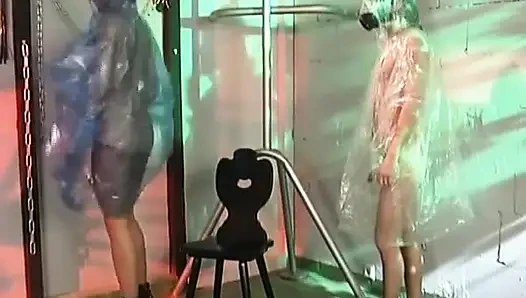 German Couple in Rain Jackets Having so Much Fun in Pee Session