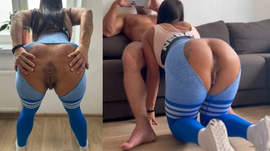 Kıllı amcıklı sportif kız seks için taytını yırtıyor