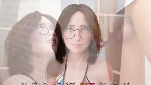 Banyoda mastürbasyon yapıyor ve üvey kız kardeş tarafından yakalandı.