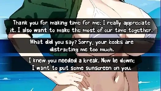 The date with Tsunade on the beach. Topless of Naruto's biggest natural tits.