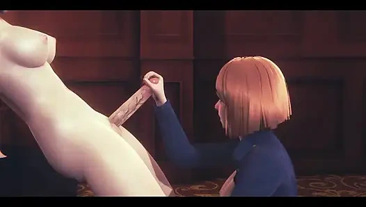 Jujutsu kaisen hentai - nobara elle muamele ve futanari ile 69 - Japon Asyalı manga anime film oyunu porno