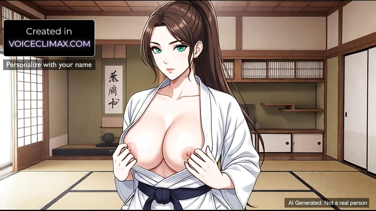 Karate öğretmeni büyük göğüslerini teşhir ediyor ve deneme karate sınıfında boş dojoda asmr 31 seansına başlıyor - hentai f4m anime