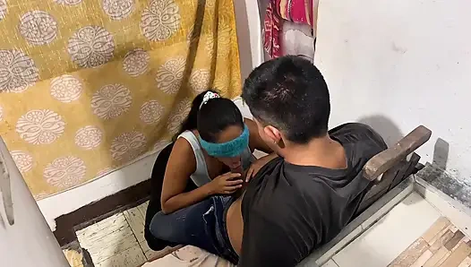 Stepfather has sex with his stepdaughter again, but this time he covers her eyes.