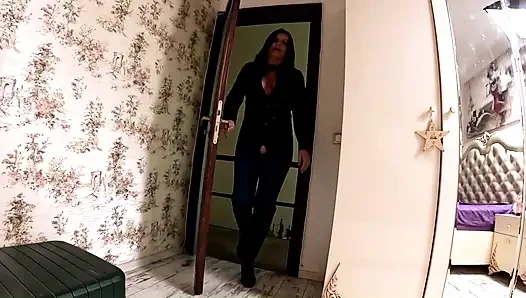 Crotchless Jeans POV Surprise. Riding, Double Creampie and Cum Eating