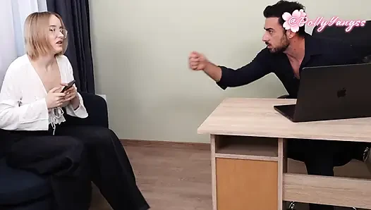 Şişman penisini ıslak vajinama sok! İtalyan patron işte başarısız olduğum için beni mahvetti!