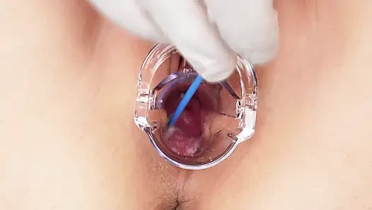 Rahim ağzına ve rahim ağzına, bak içim nasıl! Aşırı yakın çekim