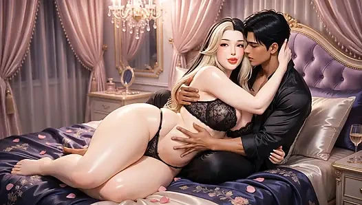 Step Mom and Step Son Deep Kissing Passionate Foreplay 3D