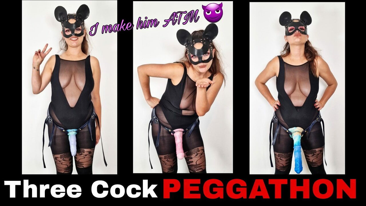 Peggathon! 3'ü 1 arada büyük kayış üzerinde kaba aşırı atm ilişkilendirme oturumu tam video eğitim sıfır femdom flr strapon metres