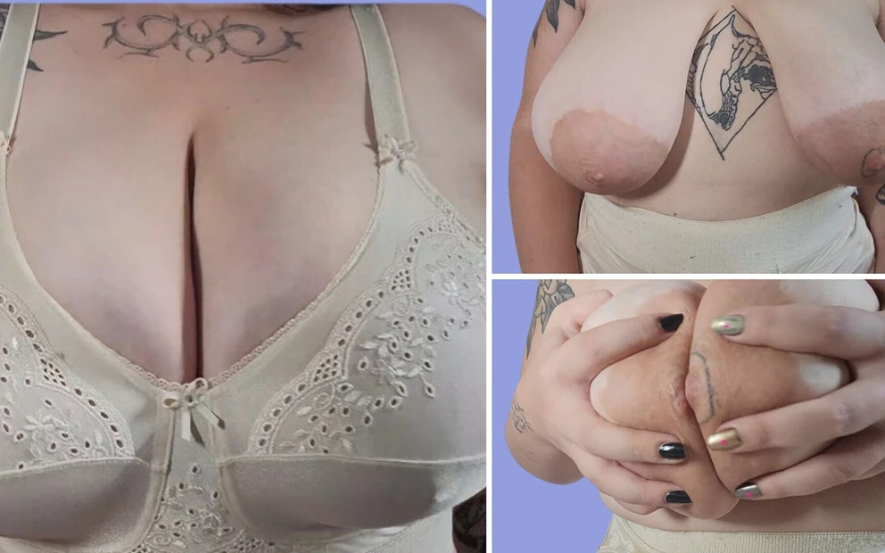 Чувственный стриптиз и поклонение отвисшим сиськам