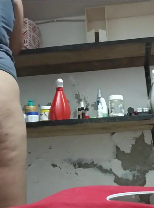 Secretly Filming My Chubby Mexican in a Thong