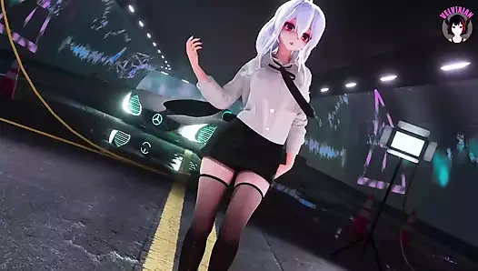 Ateşli haku seksi iş yerinde dans yapıyor