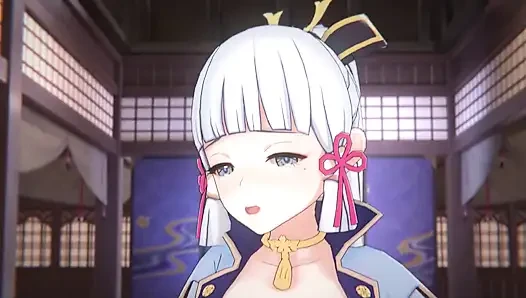 Genshin impact - ayaka ve aether tutkulu seks sahnesi - tatlı inleme - 3 boyutlu hentai animasyon