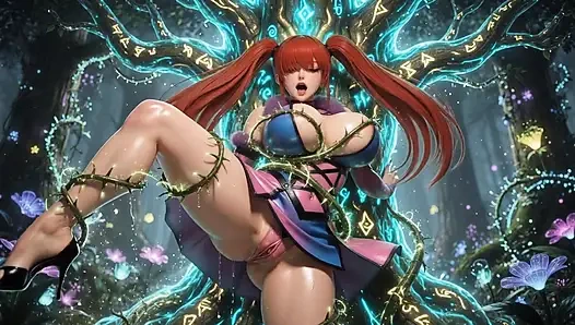 Shermie King of Fighters Magical Forest Vine tied   3D Hentai
