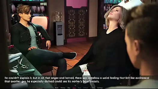 Awam Sophia saç kurutma makinesinde göğüslerini gösterdi.