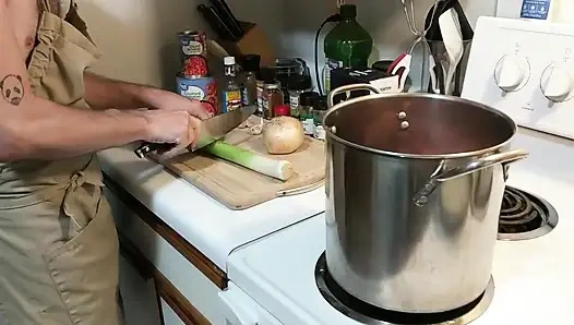 Döl pişirilmiş 3 pırasa chili ve yağlı elle muamele