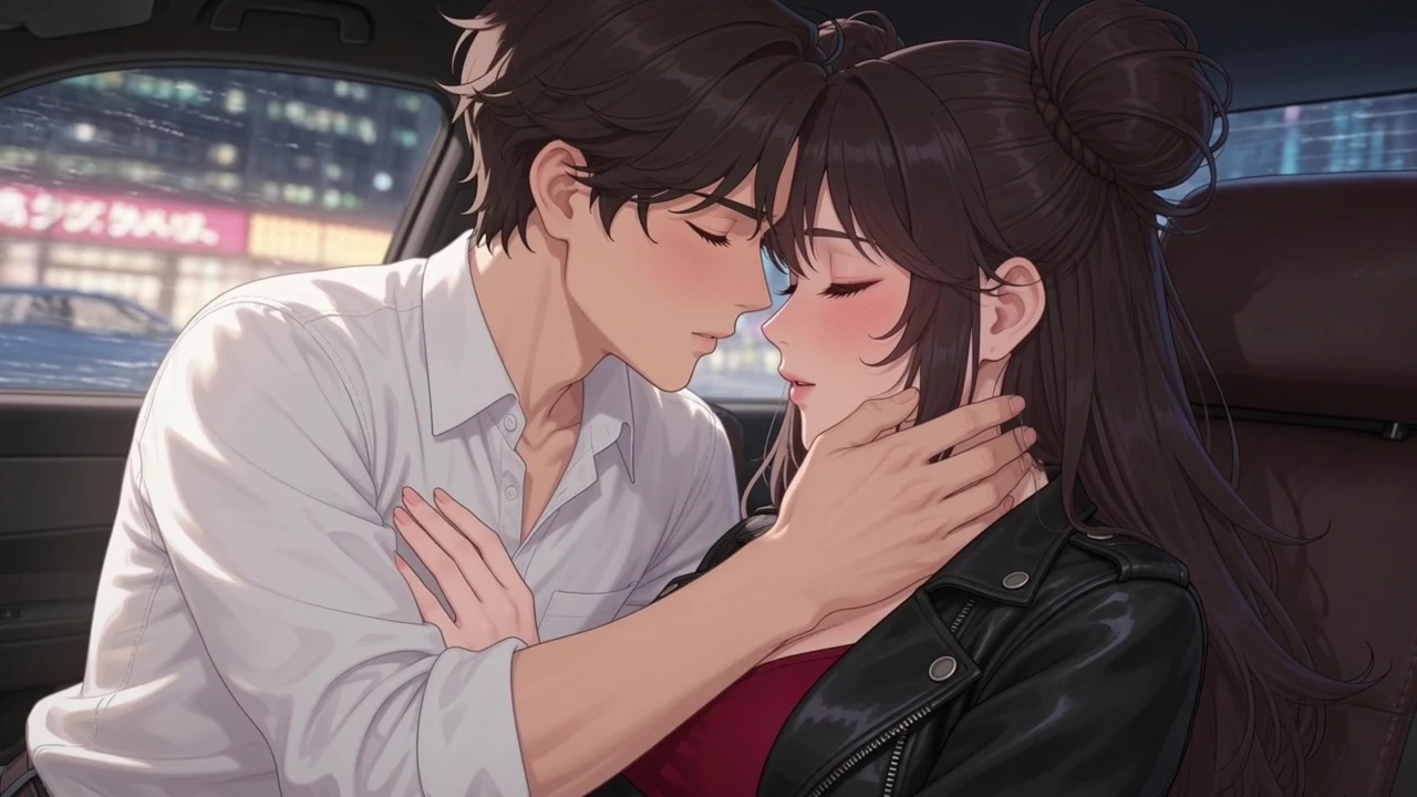 The girl flirted with the taxi driver and he made her feel good