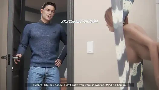 Üvey oğlunun büyük yarağı üvey annesinin götünü duşta dölle dolduruyor (oyun)