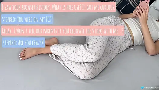 Üvey kız kardeş Mia ilk ücretsiz kullanım deneyimi