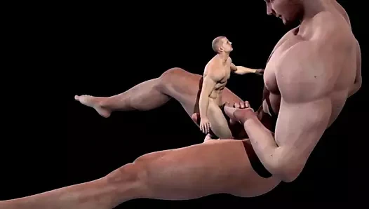 Dev çıplak bir adamla seks