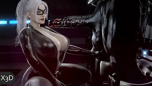 Siyah kedi X Venom 3d animasyon