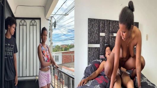 Latin üvey kız kardeş büyük yarağımla teselli ediliyor