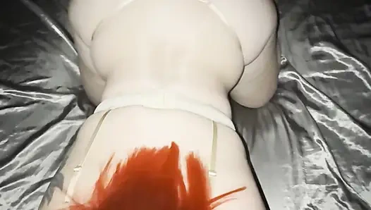 Mutlu yıllar, Asyalı genç kız domalarak sikiliyor ve sonunda dölleniyor