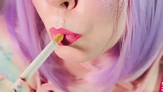 So Sweet But Ever So Naughty Too! Miss Tina Snua Smokes A Cigarette With Snap Inhales, OMI, OME, Drifting & Coughing