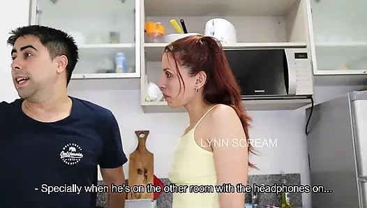 Fucked my boyfriend's best friend in the kitchen while he was in the room!