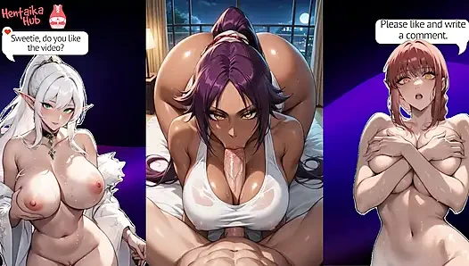 2d hentai compilation with hot bitch Yoruichi from anime bleach