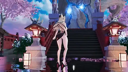 Salla büyük memeler sallanıyor, amcık teşhiri