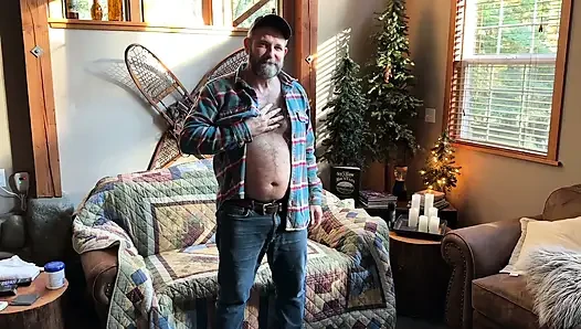 Seattle Dad  Verbal jerk off hairy daddy bear dick in cabin