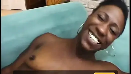 Sexy black babe sticks a vibrator on her friends wet pussy