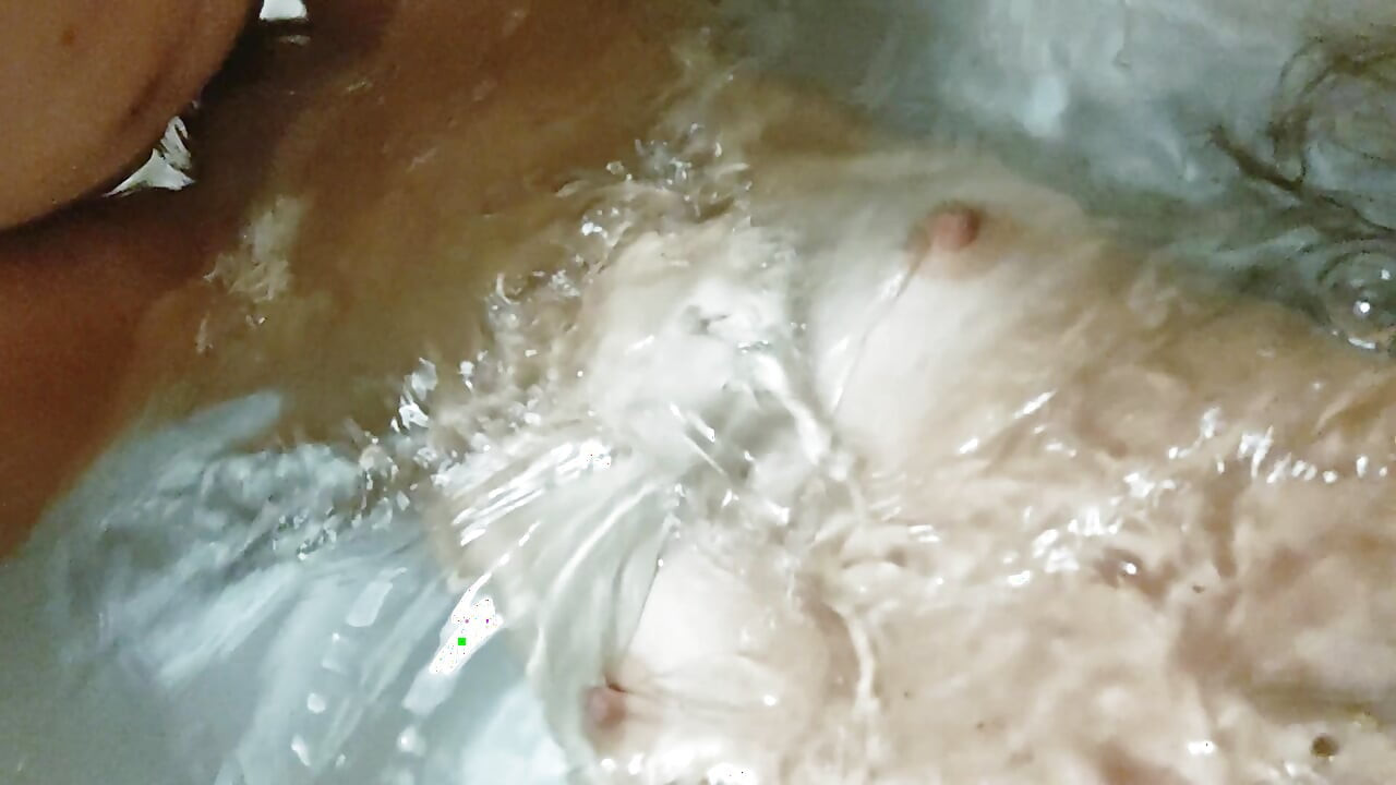 Mermaid babysitter fucked in her tight wet pussy in the tub while bathing