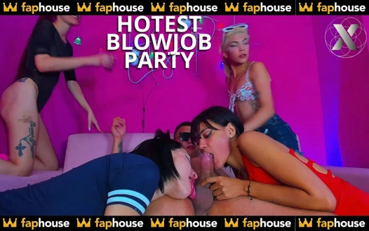 Güzel kızlar partnerlerinin yarağını emmek için büyük ateşli bir sakso partisi yapıyor