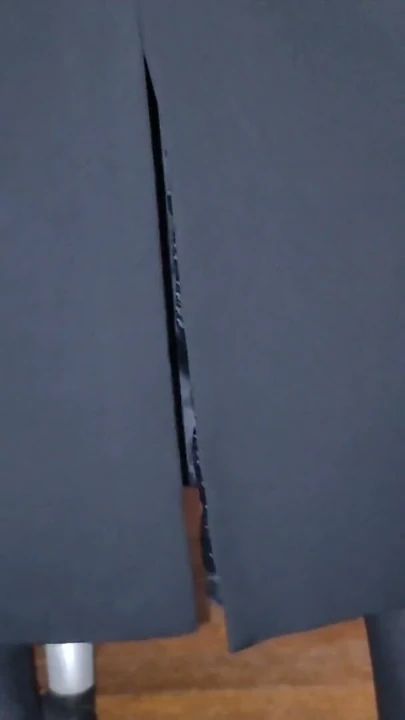 Uzun siyah çizgili ofis eteği | Klip 3