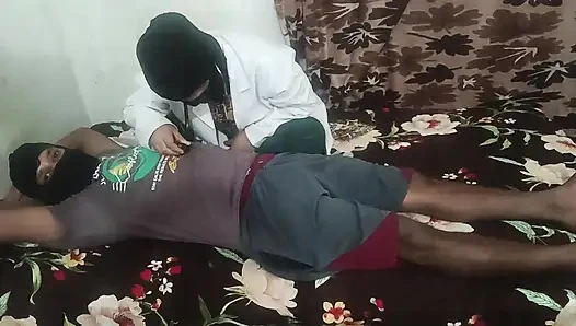 Female doctor check the patient at his room