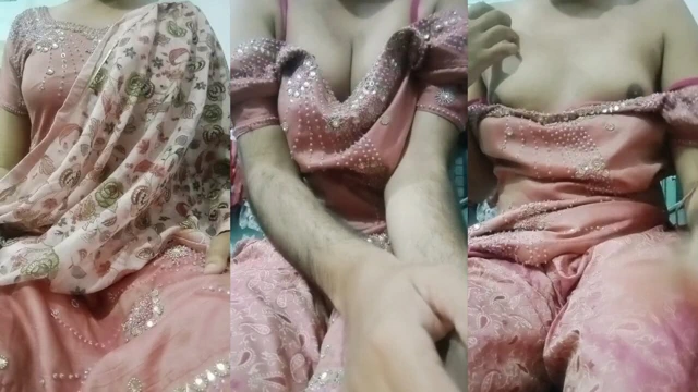 Hintli eşcinsel travesti alttan gerçek ev yapımı seks pembe şalvar kurta ile ağır jwellery tıpkı bir ev hanımı gibi