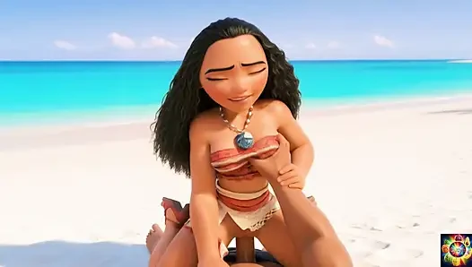 Moana'nın romantik plaj kaçamağı - yapay zeka animasyonu asmr
