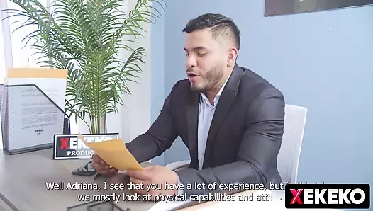 İri göğüslü beyaz latin röportaj ofiste sert seksle bitiyor